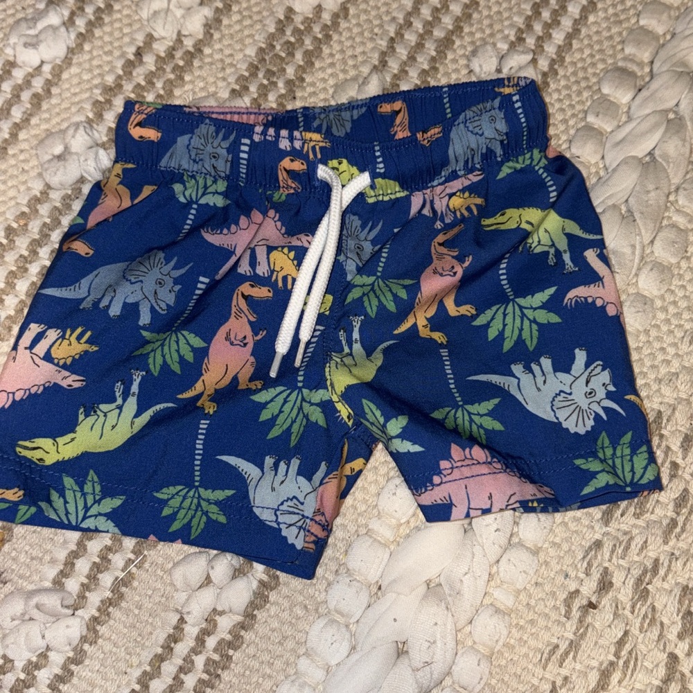 Old Navy Blue and White Swim Trunks with Playful Design